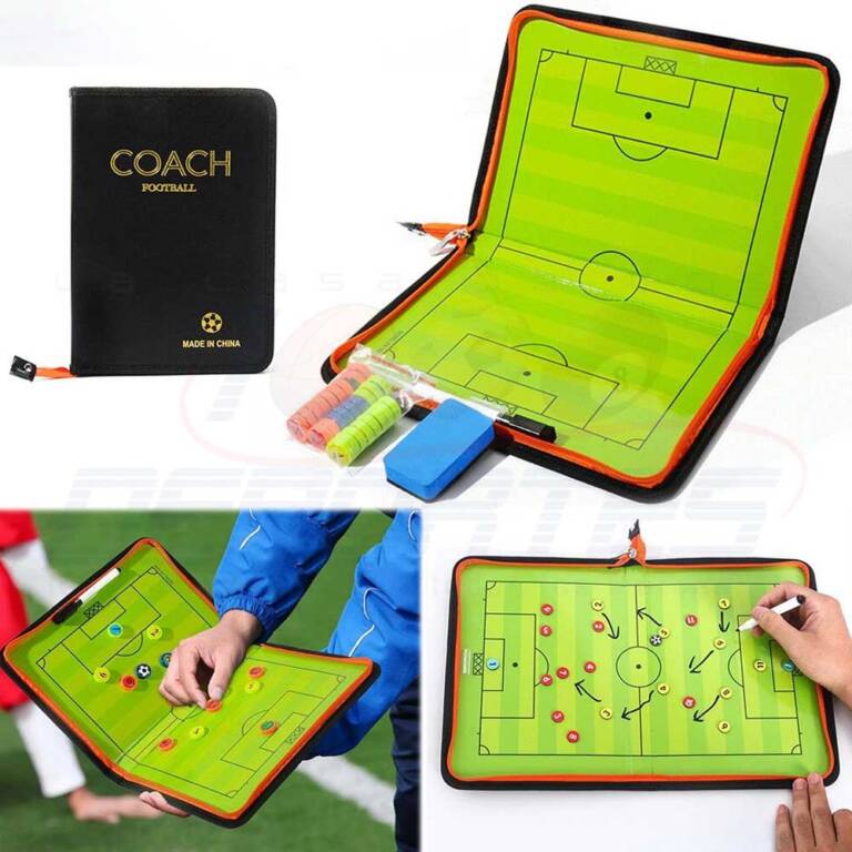 Pizarra Táctica De Fútbol Magnética (45x30 Cm) - Borrable, Con 2 Rotuladores Y 27 Piezas Magnéticas