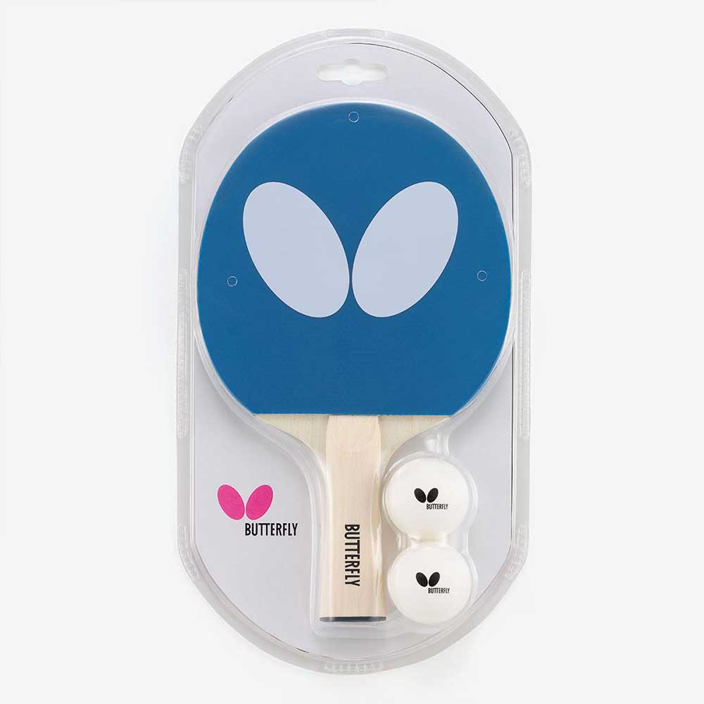 RAQUETA PING PONG BUTTERFLY LOGO AZUL