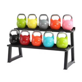 RACK METÁLICO PARA PESAS RUSAS / MANCUERNAS 2 NIVELES