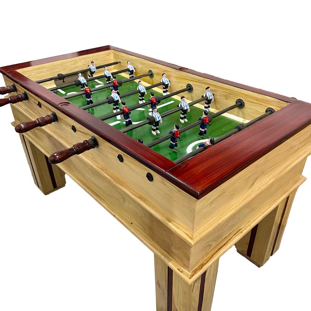 MESA FUTBOLIN MADERA CON MUÑECOS DE PLOMO